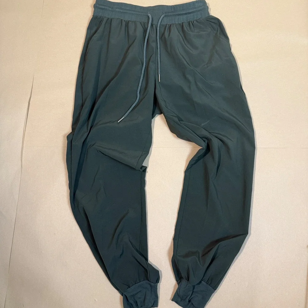 Out From Under Urban Outfitters Green Piper Woven Drawstring Joggers size Medium